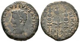 Itálica. Semis. 27 a.C.-14 d.C. Santiponce (Sevilla). (Abh-1597). Ae. 8,18 g. Época de Tiberio. MBC-. Est...30,00.