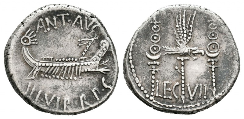 Marco Antonio. Denario. 32-31 a.C. Ceca volante. (Ffc-39). (Craw-544/21). (Cal-1...