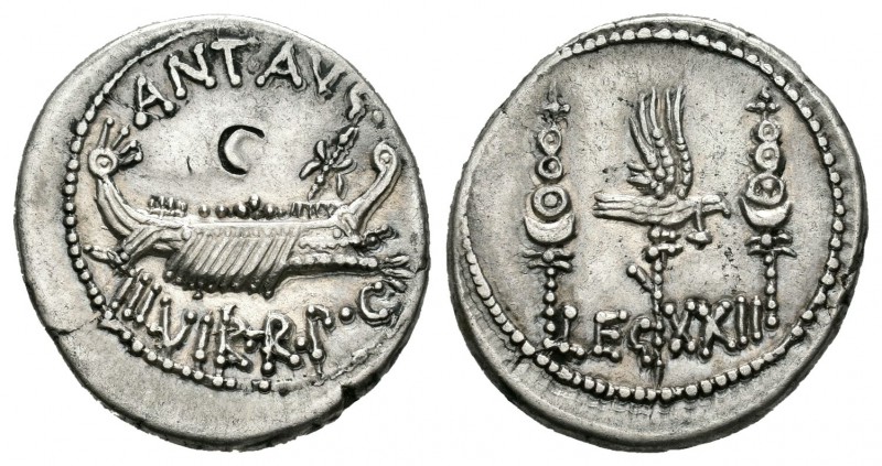 Marco Antonio. Denario. 32-31 a.C. Ceca volante. (Ffc-61). (Craw-544/38). (Cal-2...