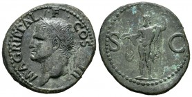 Agripa. As. 37-41 d.C. Roma. (Spink-1812). (Ric-58). Rev.: S C. Neptuno en pie a izquierda con tridente. Ae. 10,76 g. MBC+/MBC. Est...110,00.