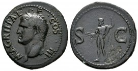 Agripa. As. 37-41 d.C. Roma. (Spink-1812). (Ric-58). Rev.: S C. Neptuno en pie con tridente. Ae. 11,40 g. Oxidaciones en reverso. MBC. Est...90,00.