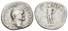 Vespasiano. Denario. 77-8 d.C. Roma. (Spink-2288). (Ric-126). Rev.: COS VIII. Marte en pie a izquierda con cetro y trofeo. Ag. 3,15 g. BC+. Est...45,0...