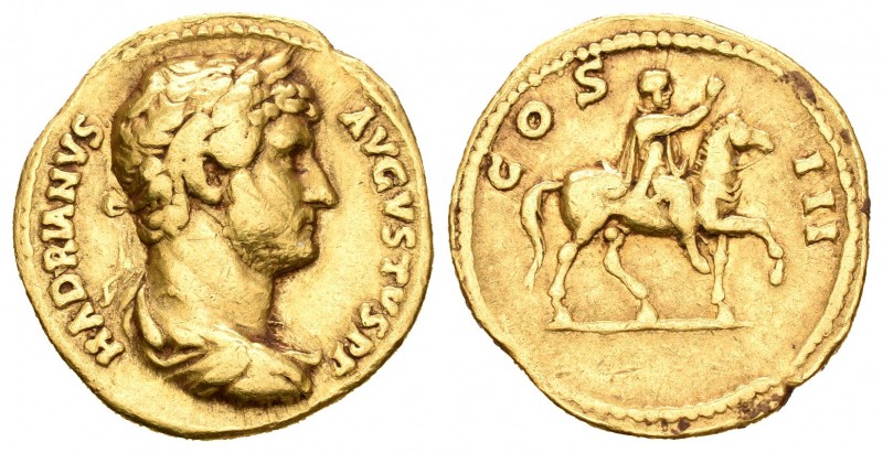 Adriano. Áureo. 128 d.C. Roma. (Spink-3386 variante). (Ric-348e). (Cal-1221a). A...