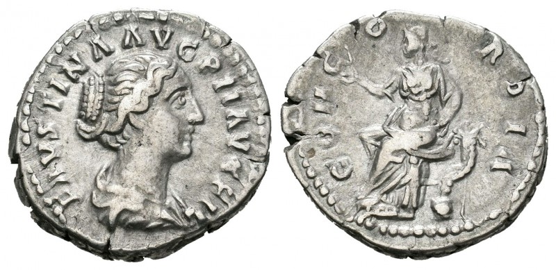 Faustina Hija. Denario. 154-6 d.C. Roma. (Spink-4704). (Ric-502a). Rev.: CONCORD...