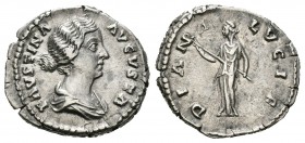 Faustina Hija. Denario. 161-75 d.C. Roma. (Spink-5250). (Ric-674). Rev.: DIANA LVCIF. Diana en pie a izquierda con antorcha. Ag. 3,30 g. MBC+. Est...6...