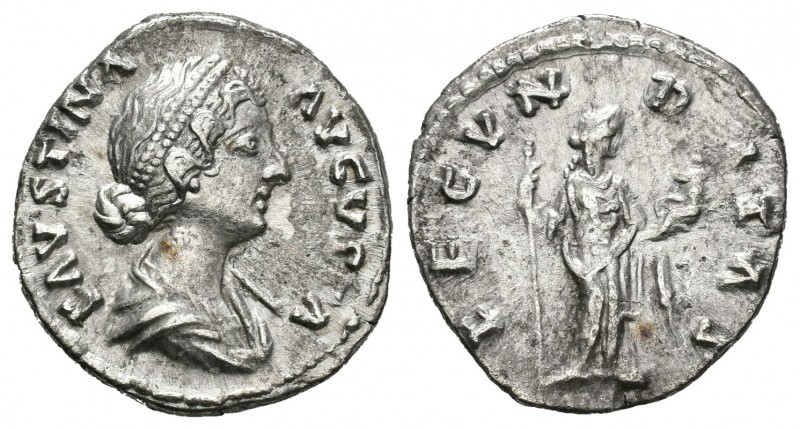 Faustina Hija. Denario. 161-75 d.C. Roma. (Spink-5252). (Ric-677). Rev.: FECVNDI...