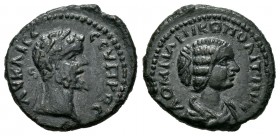 Septimio Severo. Assarion. 193-211 d.C. Nikopolis. Anv.: Busto de Septimio Severo. Rev.: Busto de Julia Domna. Ae. 3,28 g. EBC-. Est...300,00.