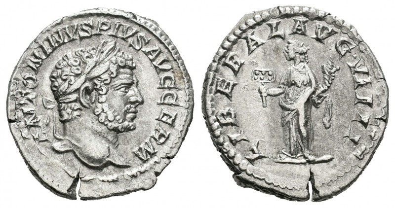 Caracalla. Denario. 214 d.C. Roma. (Spink-6814). (Ric-302). Rev.: LIBERAL AVG VI...