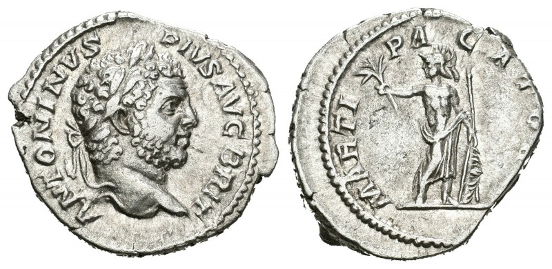 Caracalla. Denario. 211 d.C. Roma. (Spink-6818). (Ric-222). Rev.: MARTI PACATO(R...