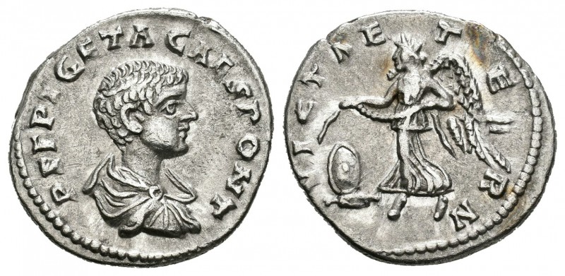 Geta. Denario. 200 d.C. Roma. (Spink-7205). (Ric-23). Rev.: VICT AETERN. Victori...