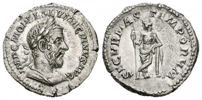 Macrino. Denario. 217 d.C. Roma. (Spink-7365). (Ric-91). Rev.: SECVRITAS TEMPORV...