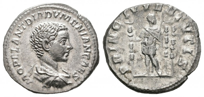 Diadumeniano. Denario. 217-18 d.C. Roma. (Spink-7449). (Ric-102). Rev.: PRINC IV...