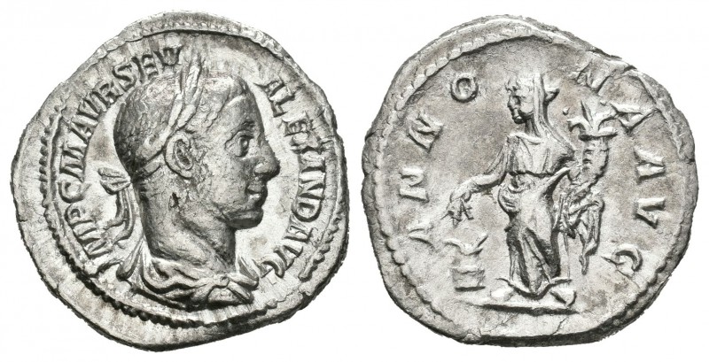 Alejandro Severo. Denario. 226 d.C. Roma. (Spink-7857). (Ric-133). Rev.: ANNONA ...