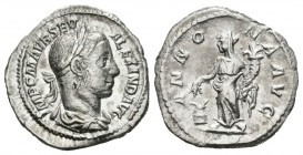 Alejandro Severo. Denario. 226 d.C. Roma. (Spink-7857). (Ric-133). Rev.: ANNONA AVG. Annona en pie a izquierda con espigas y cuerno de la abundancia. ...