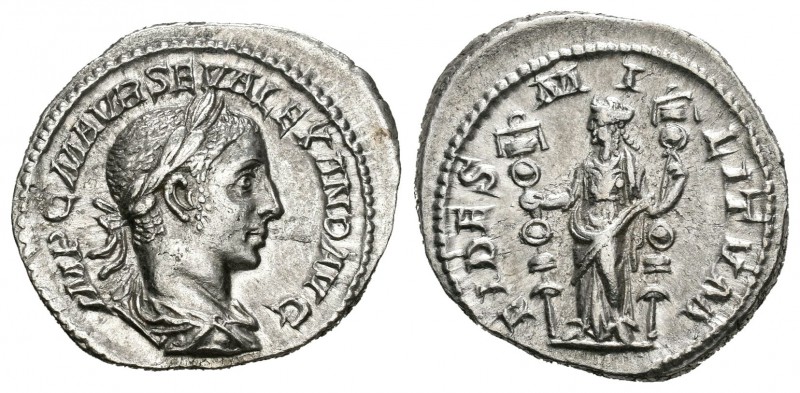 Alejandro Severo. Denario. 225 d.C. Roma. (Spink-7864). (Ric-139). Rev.: FIDES M...