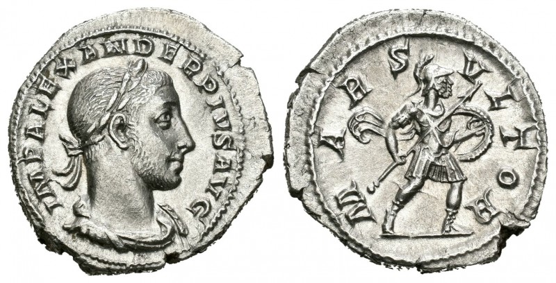 Alejandro Severo. Denario. 232 d.C. Roma. (Spink-7882). (Ric-246). Rev.: MARS VL...