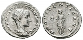 Gordiano III. Antoniniano. 238-9 d.C. Roma. (Spink-8655). (Ric-4). Rev.: PROVIDENTIA AVG. Providencia en pie a izquierda con globo y cetro. Ag. 4,72 g...
