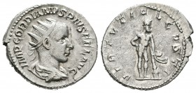 Gordiano III. Antoniniano. 241-3 d.C. Roma. (Spink-8670). (Ric-95). Rev.: VIRTVTI AVGVSTI. Hércules en pie a derecha con maza y piel de león apoyándos...