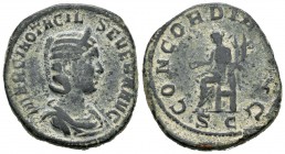 Otacilia Severa. Sestercio. 244-249 d.C. Roma. (Ric-203a). (Ch-10). Rev.: CONCORDIA (AV)GG. Ae. 20,04 g. MBC-. Est...100,00.
