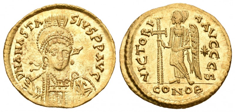 Anastasio. Sólido. 491-518 d.C. Constantinopla. (S-3). Rev.: VICTORIA AVGGG S / ...