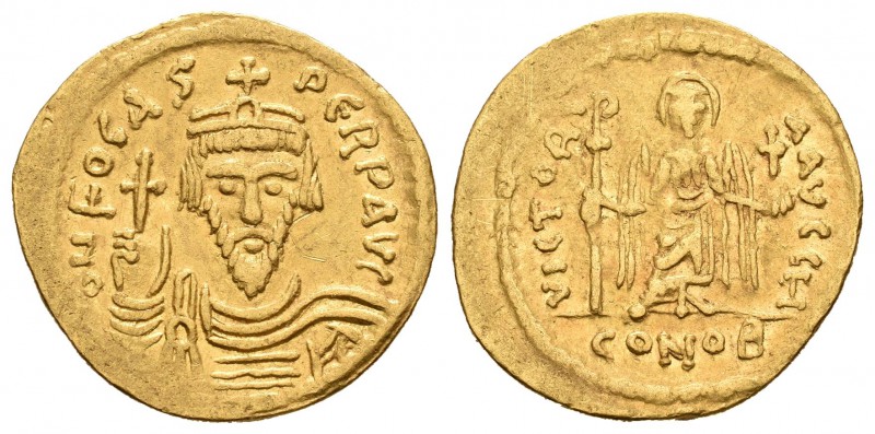 Focas. Sólido. 607-609 d.C. Constantinopla. (Sb-620). Au. 4,42 g. Oficina H. MBC...