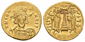 Constantino IV. Sólido. 688-685 d.C. Constantinopla. (Sb-1154). Au. 4,41 g. Rayitas en anverso. Oficina S. MBC+. Est...320,00.