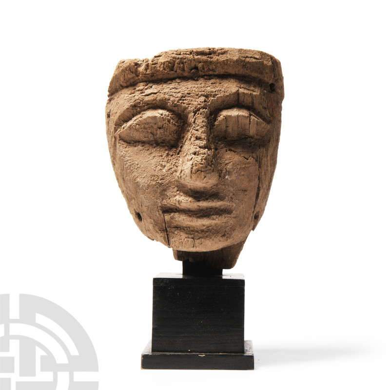 Egyptian Wooden Mask
Late Dynastic Period, after 500 B.C. Wooden face from a co...