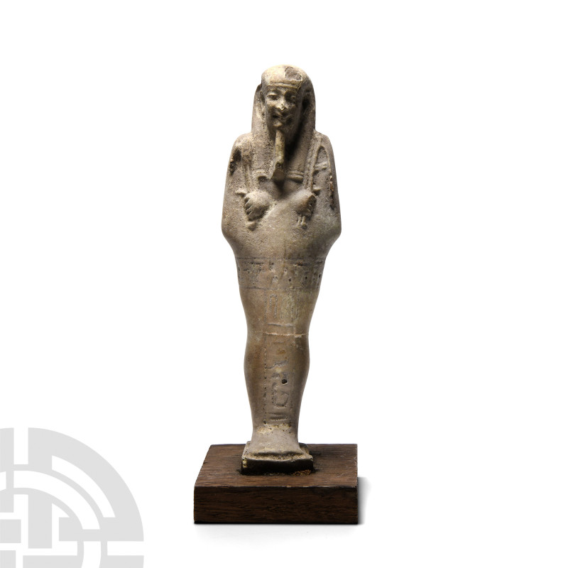 Large Egyptian Glazed Hieroglyphic Shabti
Late Period, 30th Dynasty, 380-343 B....