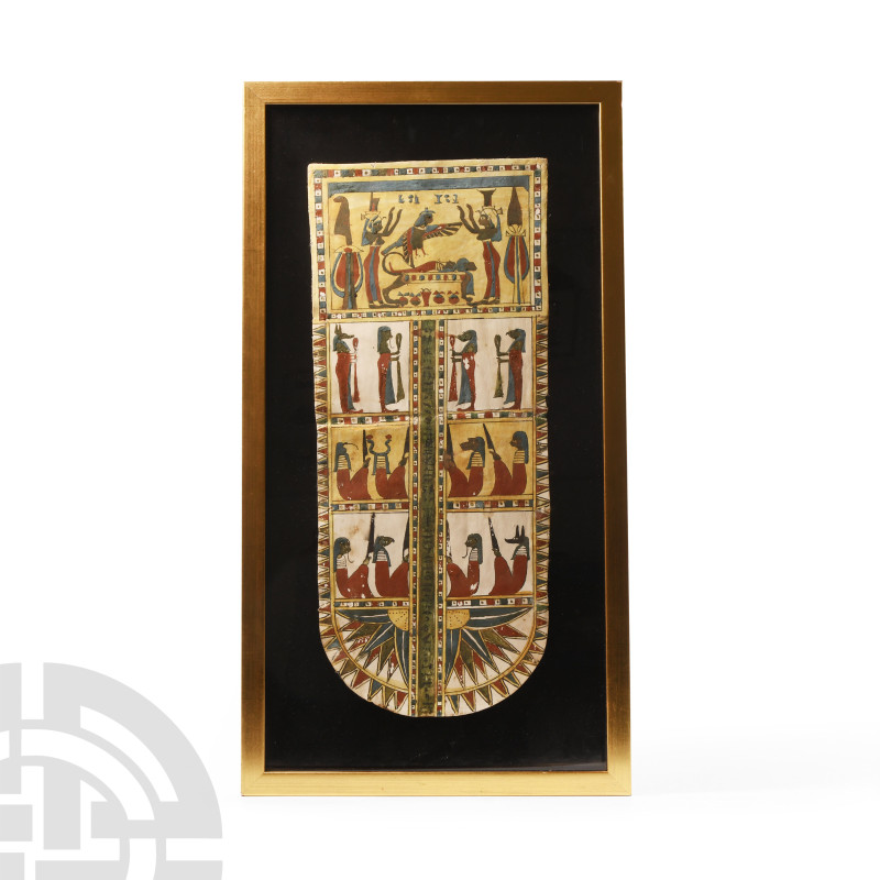 Framed Egyptian Cartonnage Panel with Hieroglyphic Inscription
Ptolemaic or Rom...