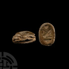 Egyptian Hardstone Scarab with Horus