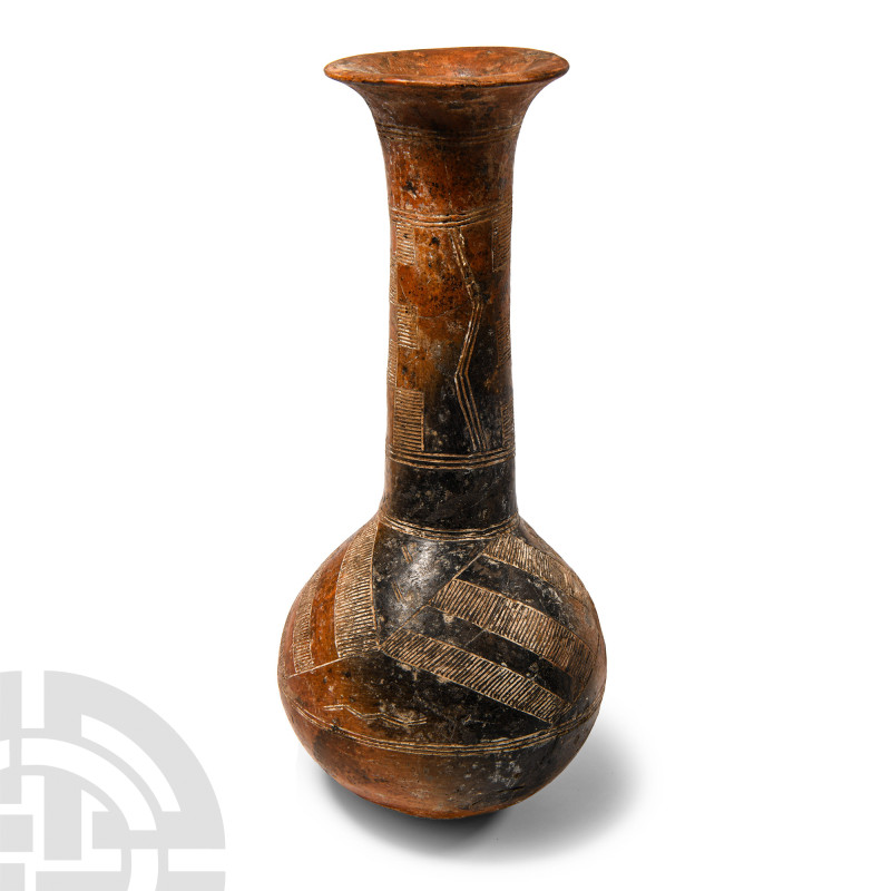 Early Cypriot Red Burnished-Ware Vase
Bronze Age, circa 2300-1650 B.C. Bulbous ...
