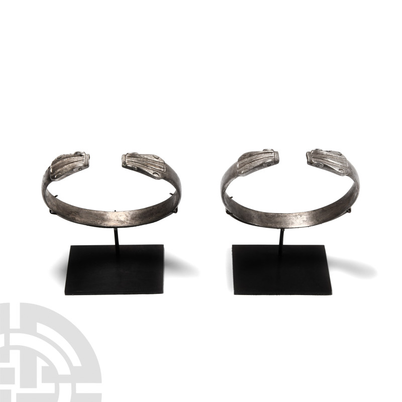 Thracian Silver Bracelet Pair
1st century B.C.-1st century A.D. Each composed o...