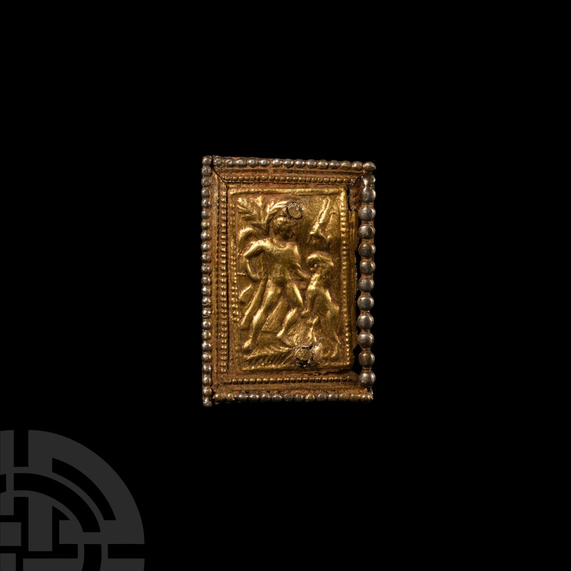 Roman Silver-Gilt Military Belt Plate with Hercules Killing the Nemean Lion
4th...