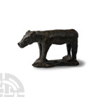 Roman Bronze Hunting Dog with Broad Collar