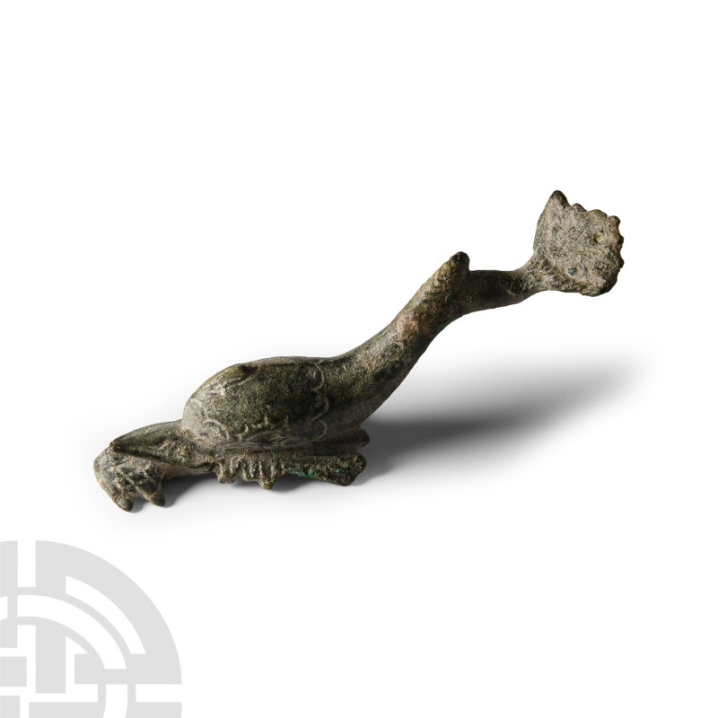 Roman Bronze Ornate Dolphin Holding a Turtle
Circa 3rd century A.D. Modelled fr...