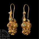 Byzantine Inlaid Gold Earrings