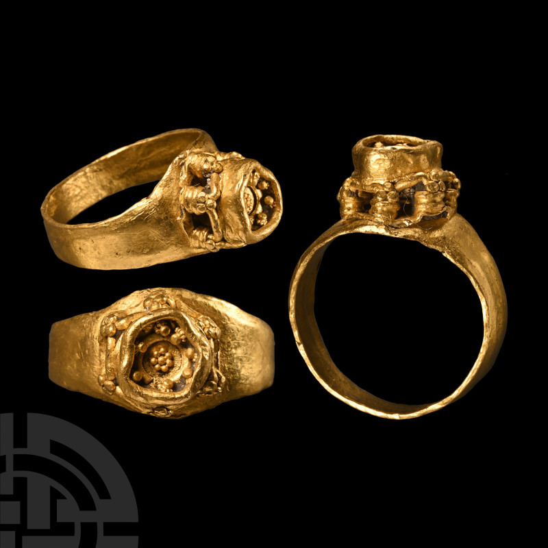Byzantine Gold Architectural Ring
6th-8th century A.D. Composed of a flat-secti...
