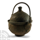 Byzantine Bronze Cooking Cauldron with Lidded Container for Steaming