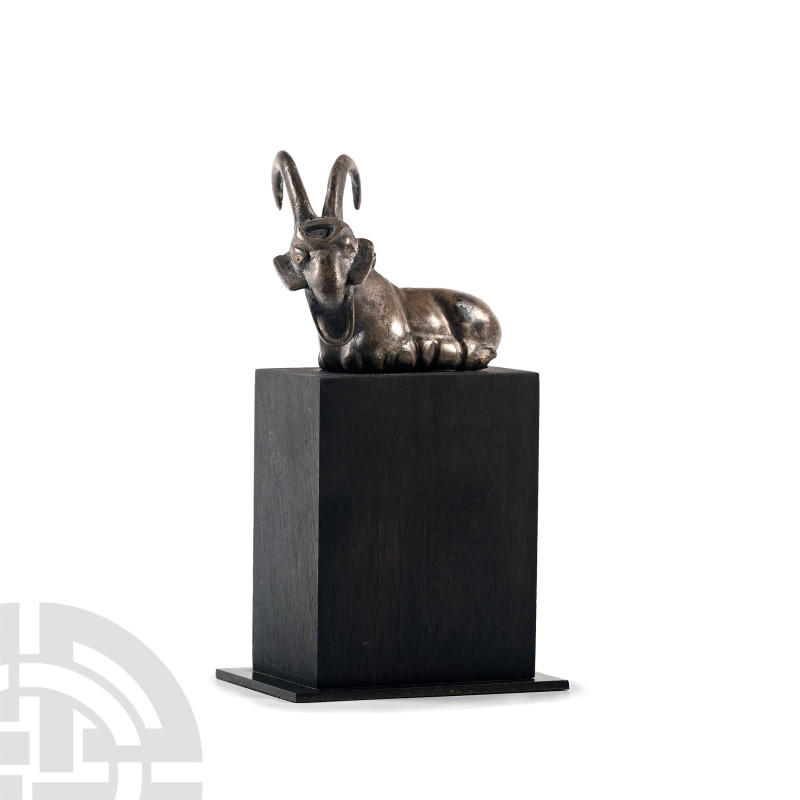 Proto-Elamite Silver Ibex Figurine
3rd millennium B.C. Modelled in the round in...