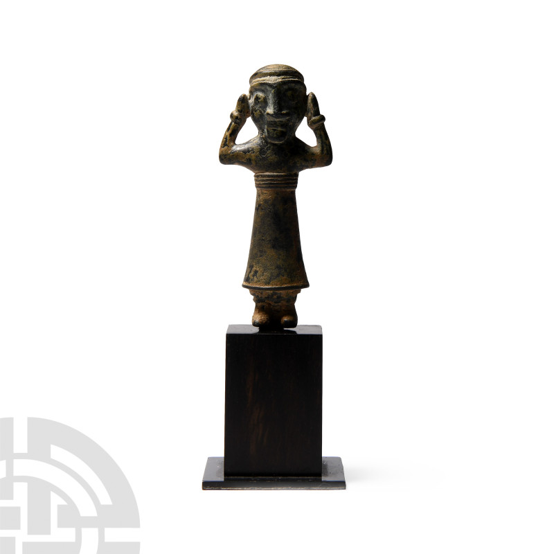 Elamite Bronze Worshipper Figure
2nd millennium B.C. Modelled in the round stan...