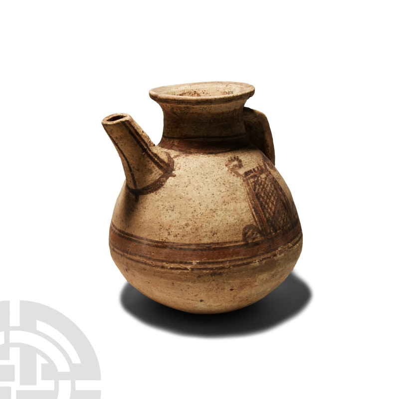 Western Asiatic Finely-Painted Ceramic Pitcher
2nd-1st millennium B.C. The body...