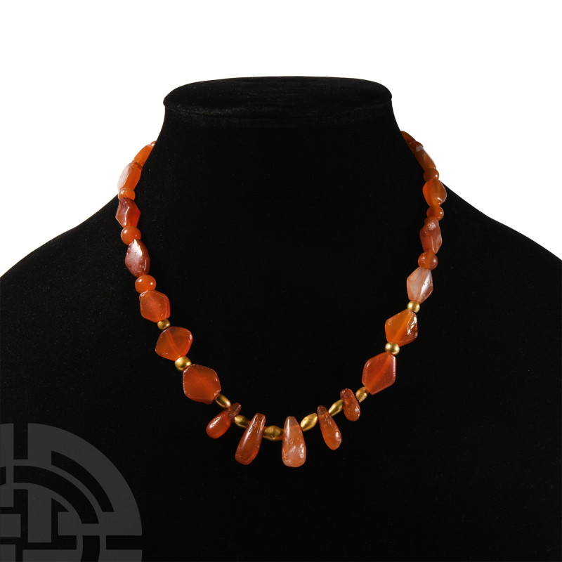 Western Asiatic Gold and Carnelian Bead Necklace
2nd millennium B.C. and later....