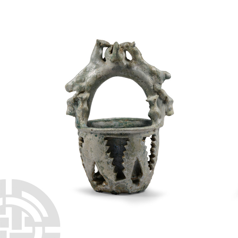 Central Asian Ziwiye Turquoise Frit Offering Basket
Circa 6th century B.C. Coni...