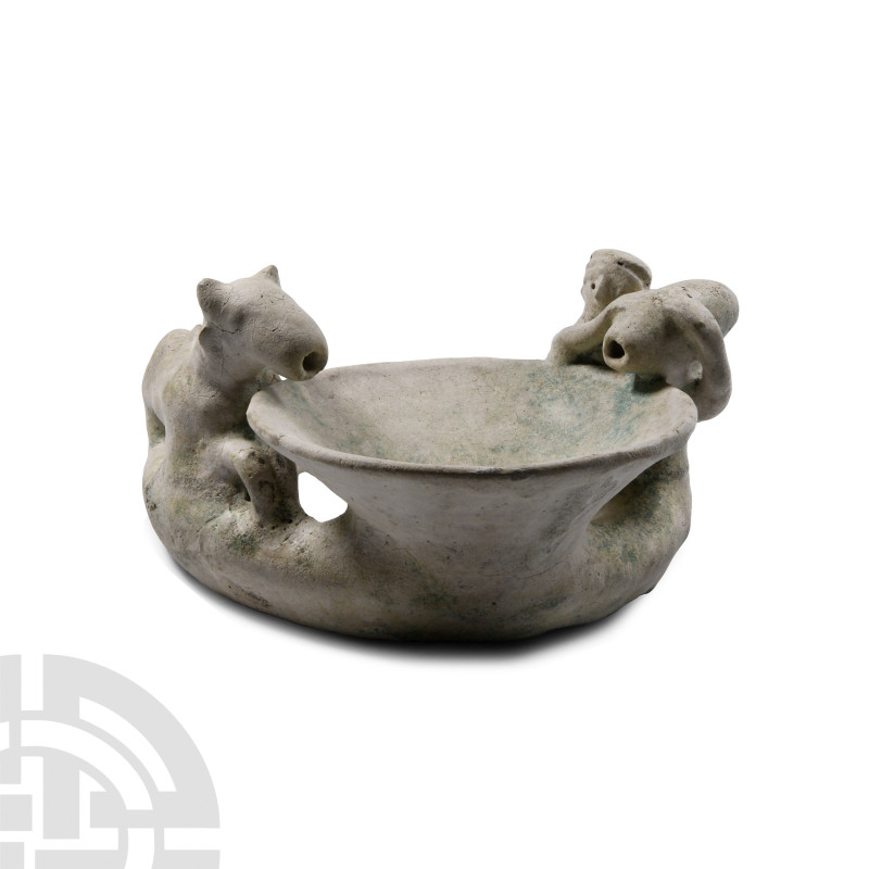 Central Asian Ziwiye Turquoise Blue Frit Offering Vessel
1st millennium B.C. Co...