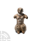South Arabian Inscribed Ceramic Female Statuette