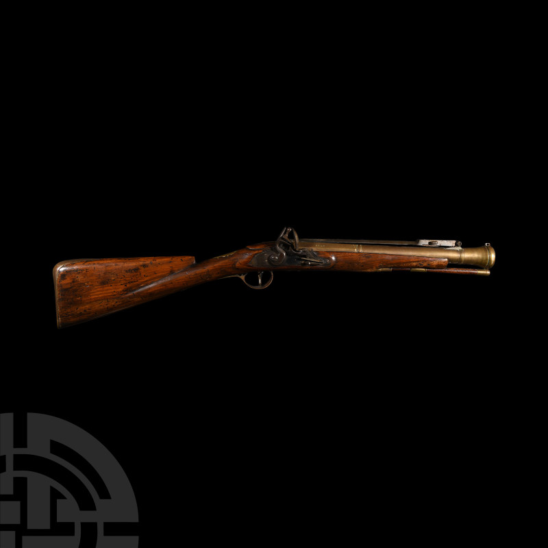 Georgian Flintlock Brass Blunderbuss with Spring Bayonet
18th century A.D. Feat...