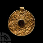 Early Saxon Gold Disc Pendant of Possibly Christian Design