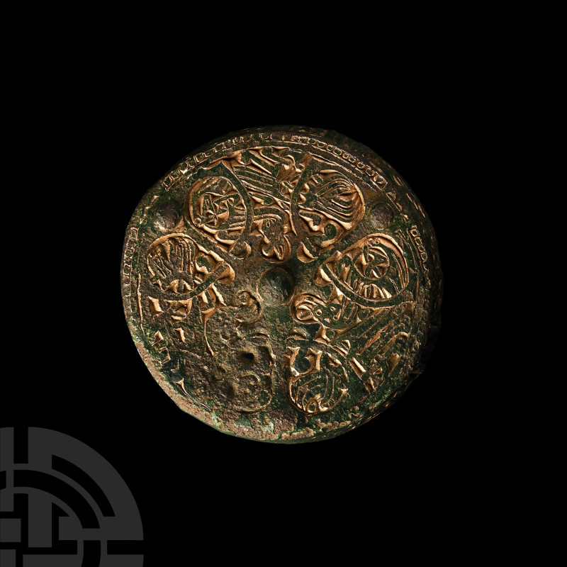 Viking Age Gilt Bronze Oseberg Box Brooch with Entwined Animals
8th century A.D...