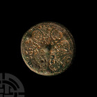 Viking Age Gilt Bronze Oseberg Box Brooch with Entwined Animals