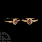 'The Bossingham' Medieval Gold Ring with Cabochon Garnet
